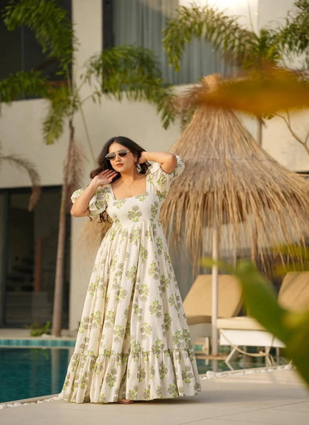 Devi Vol 9 By Aaya Cambric Cotton Readymade Gown Wholesale Clothing Distributors In India